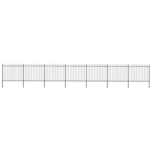 VidaXL Tuinhek met speren bovenkant 11,9x1,5 m staal zwart