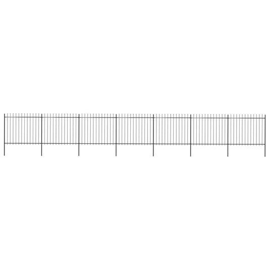 VidaXL Tuinhek met speren bovenkant 11,9x1,5 m staal zwart