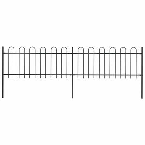 Vidaxl tuinhek met ringtop staal 359x80 cm zwart