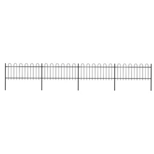 Vidaxl tuinhek met ringtop staal 714,5x80 cm zwart