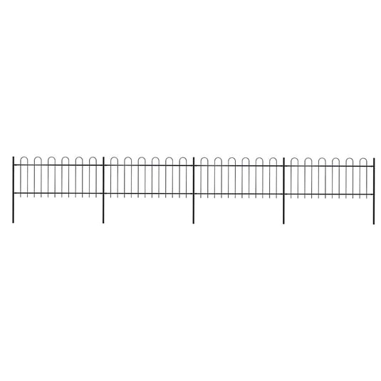 Vidaxl tuinhek met ringtop staal 714,5x80 cm zwart