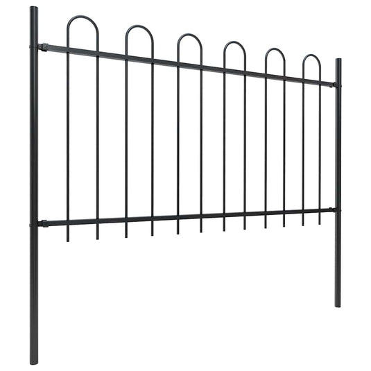 Vidaxl tuinhek met ringtop staal 359x100 cm zwart
