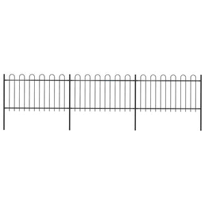 Vidaxl tuinhek met ringtop staal 537x100 cm zwart