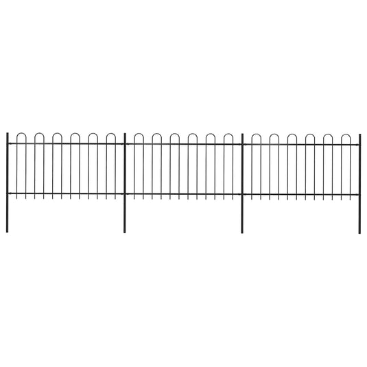 VidaXL Tuinhek met ronde bovenkant 5,1x1 m staal zwart