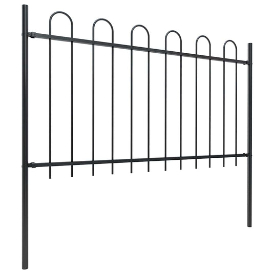Vidaxl tuinhek met ringtop staal 537x100 cm zwart