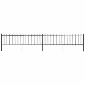 Vidaxl tuinhek met ringtop staal 714,5x100 cm zwart
