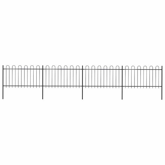 VidaXL Tuinhek met ronde bovenkant 6,8x1 m staal zwart