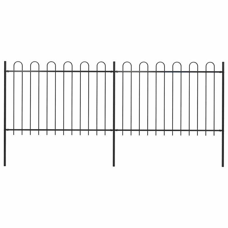 Load image into Gallery viewer, VidaXL Tuinhek met ronde bovenkant 3,4x1,2 m staal zwart
