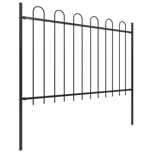 Vidaxl tuinhek met ringtop staal 359x120 cm zwart