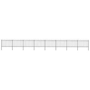 VidaXL Tuinhek met ronde bovenkant 13,6x1,2 m staal zwart
