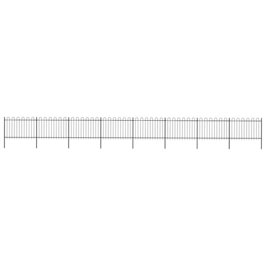 VidaXL Tuinhek met ronde bovenkant 13,6x1,2 m staal zwart