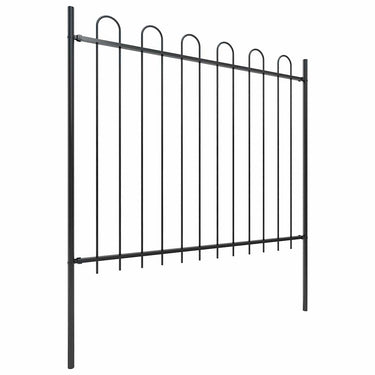 Vidaxl tuinhek met ringtop staal 359x150 cm zwart