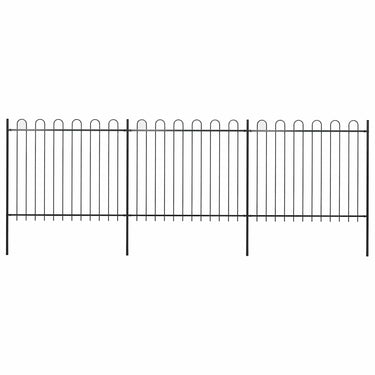 Vidaxl tuinhek met ringtop staal 537x150 cm zwart