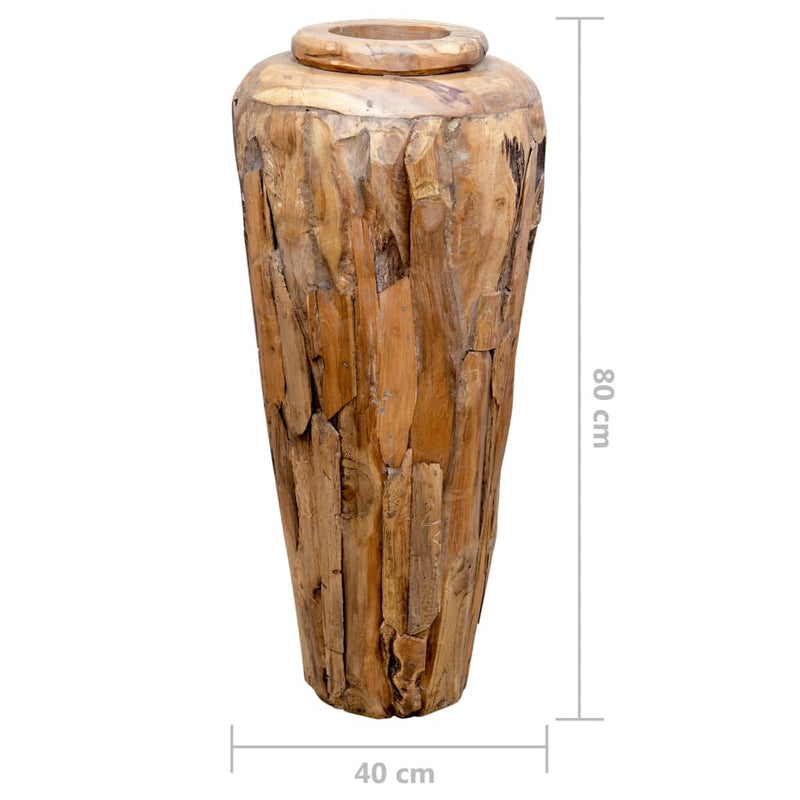 Load image into Gallery viewer, VidaXL Decoratievaas 40x80 cm massief teakhout

