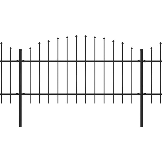 VidaXL Tuinhek met speren bovenkant (1-1,25)x3,4 m staal zwart
