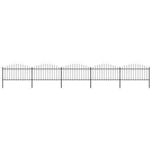 VidaXL Tuinhek met speren bovenkant (1,25-1,5)x8,5 m staal zwart