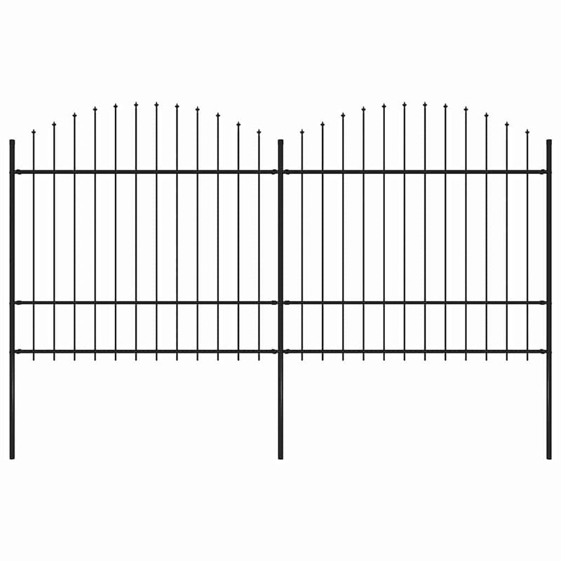 Load image into Gallery viewer, VidaXL Tuinhek met speren bovenkant (1,5-1,75)x3,4 m staal zwart
