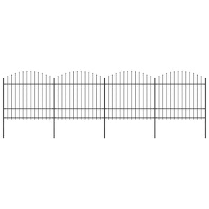 VidaXL Tuinhek met speren bovenkant (1,5-1,75)x6,8 m staal zwart
