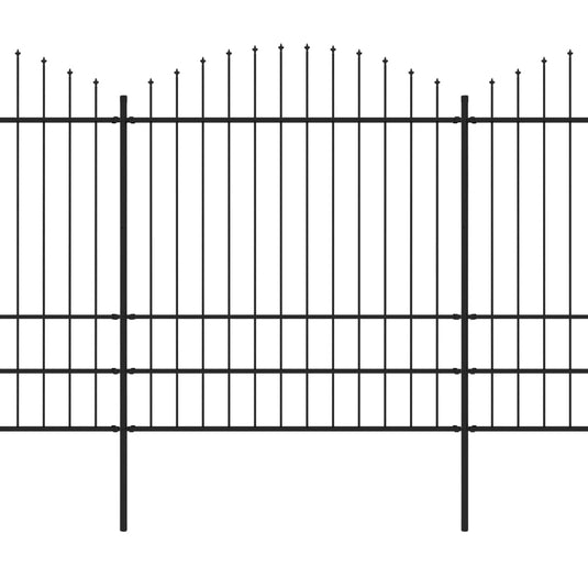 VidaXL Tuinhek met speren bovenkant (1,75-2)x8,5 m staal zwart