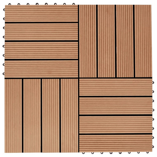 VidaXL 22 st Terrastegels 30x30 cm 2 m² HKC teakkleur