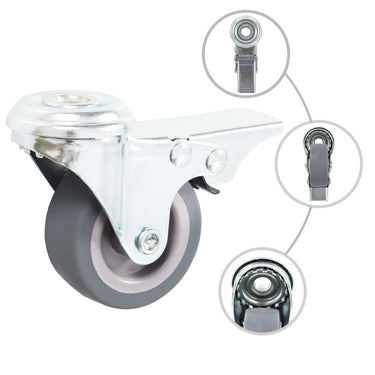 Vidaxl 8 st zwenkwielen met boutgaten 50 mm