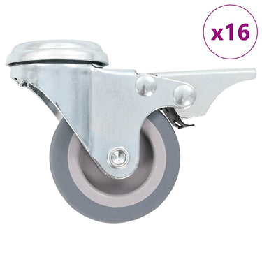 Vidaxl 16 st zwenkwielen met boutgaten 50 mm