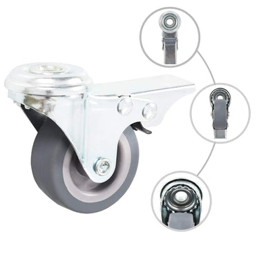 Vidaxl 16 st zwenkwielen met boutgaten 50 mm