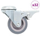 Vidaxl 32 st zwenkwielen met boutgaten 50 mm