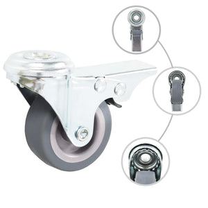 Vidaxl 32 st zwenkwielen met boutgaten 50 mm