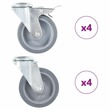 Vidaxl 8 st zwenkwielen met boutgaten 100 mm