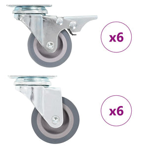 Vidaxl 12 st zwenkwielen 50 mm