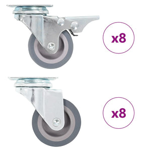 Vidaxl 16 st zwenkwielen 50 mm