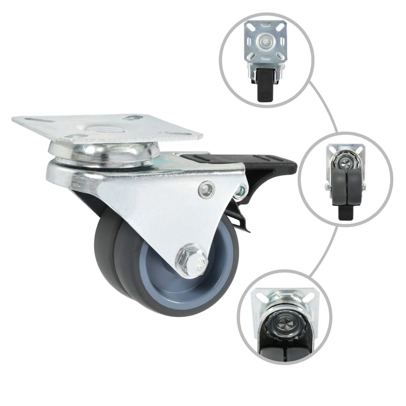 Load image into Gallery viewer, Vidaxl 12 st zwenkwielen dubbel 50 mm
