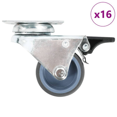 Vidaxl 16 st zwenkwielen dubbel 50 mm