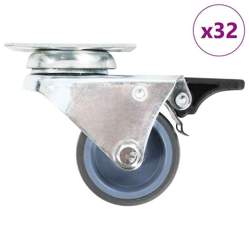 Afbeelding laden in galerijviewer, Vidaxl 32 st zwenkwielen dubbel 50 mm
