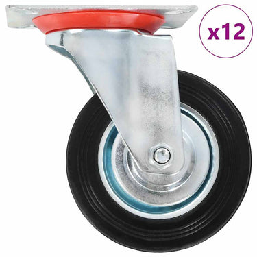 Vidaxl 12 st zwenkwielen 100 mm