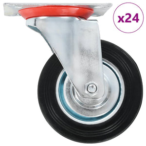 Vidaxl 24 st zwenkwielen 100 mm