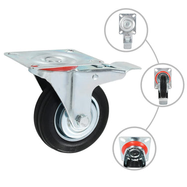 Vidaxl 24 st zwenkwielen 100 mm