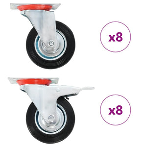 Vidaxl 16 st zwenkwielen 100 mm