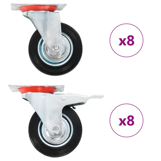 Vidaxl 16 st zwenkwielen 100 mm