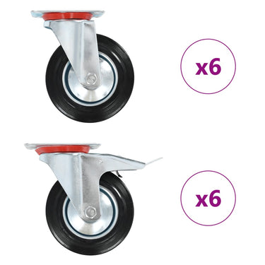 Vidaxl 12 st zwenkwielen 160 mm