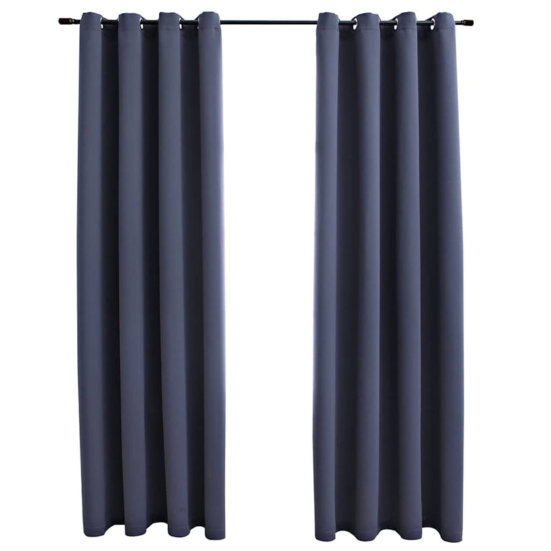 Load image into Gallery viewer, Vidaxl gordijnen verduisterend met ringen 2 st 140x175 cm antraciet
