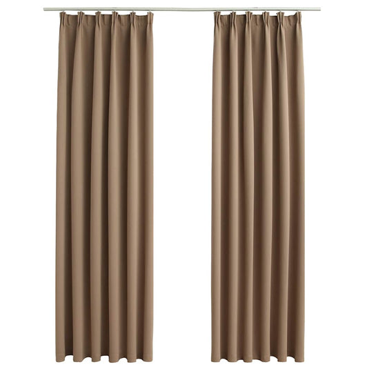 Vidaxl gordijnen verduisterend met haken 2 st 140x225 cm taupe