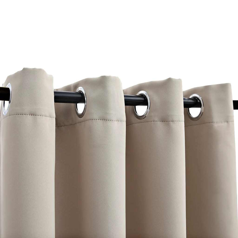 Load image into Gallery viewer, Vidaxl gordijn verduisterend met metalen ringen 290x245 cm beige
