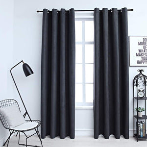 Vidaxl gordijnen verduisterend met ringen 2 st 140x245 cm antraciet