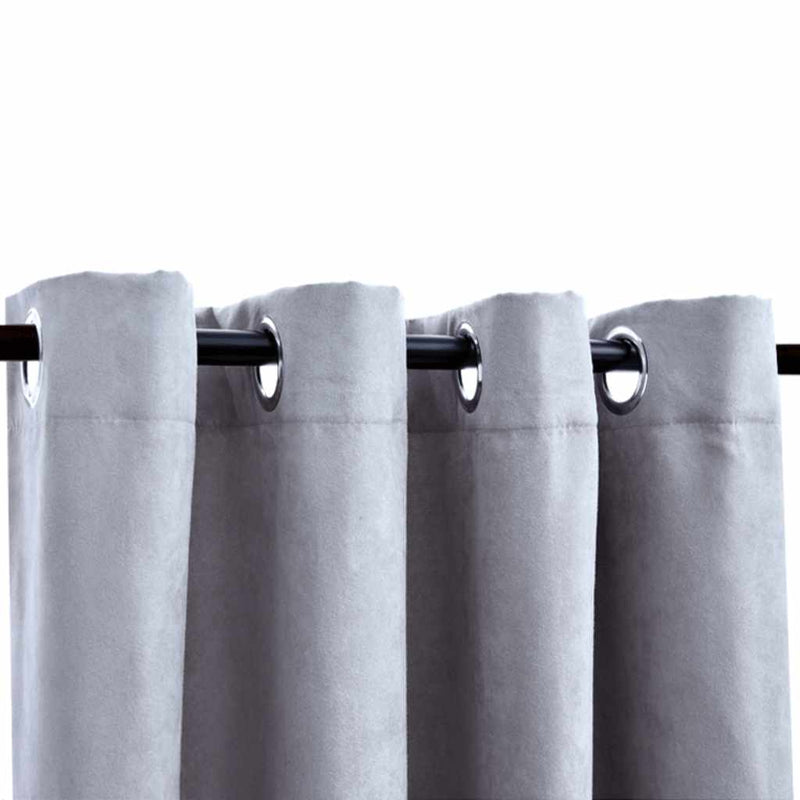 Load image into Gallery viewer, Vidaxl gordijn verduisterend met metalen ringen 2 st 140x175 cm grijs
