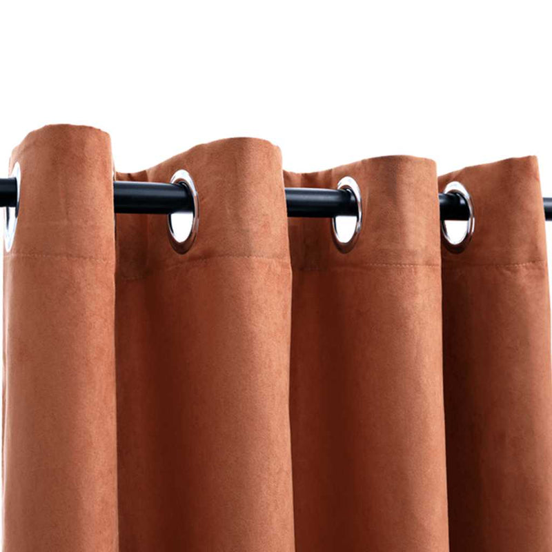 Load image into Gallery viewer, Vidaxl gordijnen verduisterend met ringen 2 st 140x175 cm roestkleurig
