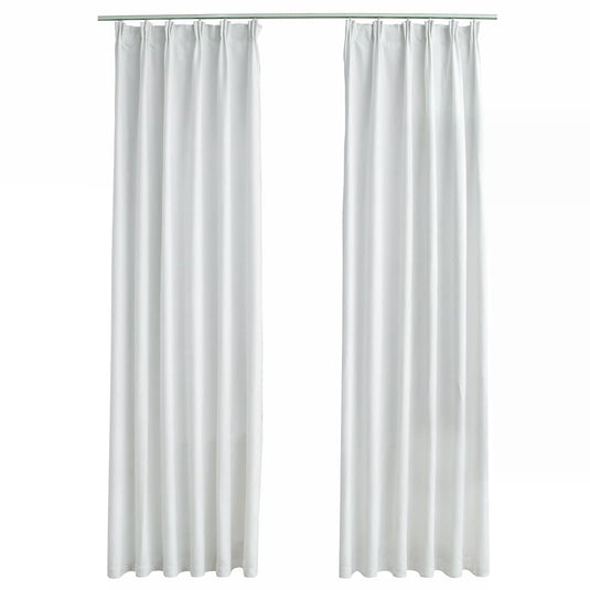 Vidaxl gordijnen verduisterend met haken 2 st 140x225 cm gebroken wit