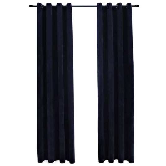 Vidaxl gordijn verduisterend met ringen 2 st 140x225 cm fluweel zwart