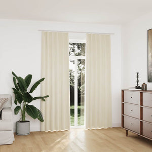 Vidaxl gordijnen verduisterend 2 st met haken 140x225 cm fluweel crème